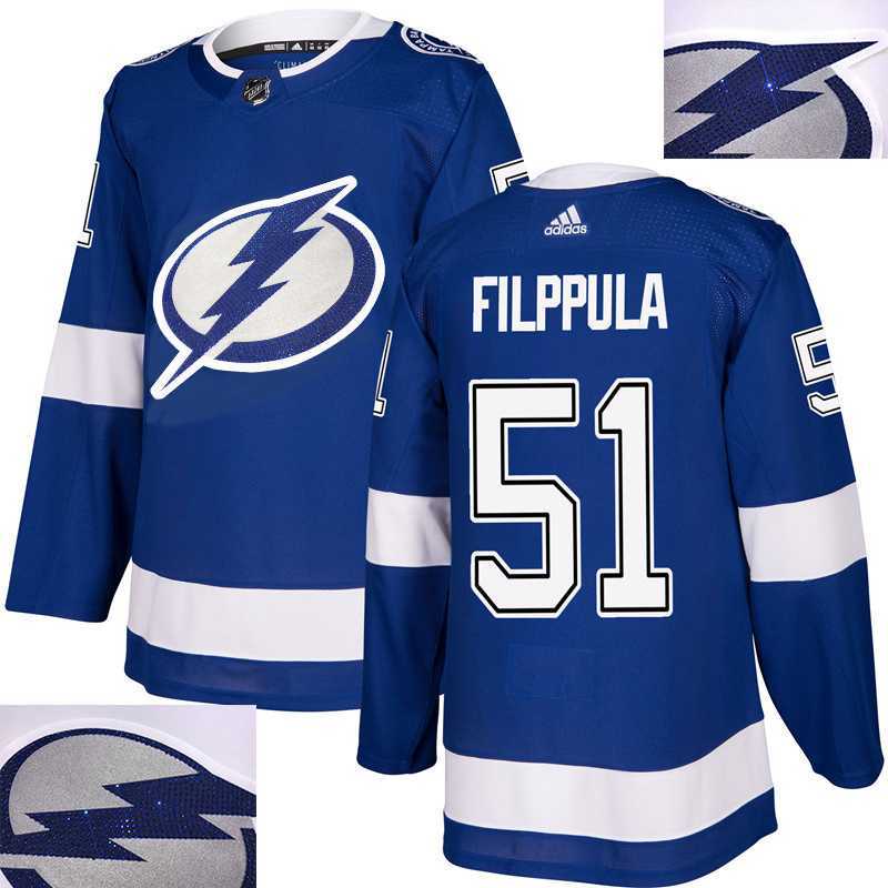 Lightning #51 Filppula Blue With Special Glittery Logo Adidas Jersey